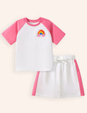 Rainbow Applique Cotton T-shirt Set