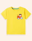 T-shirt en coton applique de voiture mignonne