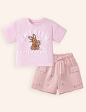 Rabbit Mouse Printed Cotton T-shirt Set