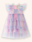 Rainbow Color Gradual Change Tulle Dress