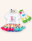 Easter Cartoon Printed Dress Set