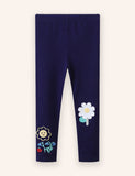 Cute Flower Applique Leggings