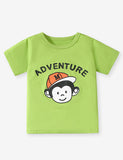 Monkey Printed Cotton T-Shirt Set