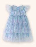 Rainbow Color Gradual Change Tulle Dress