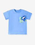 Cartoon Shark Applique Cotton T-shirt Set