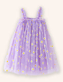 Sweet Flower Embroidered Tulle Dress