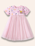 Cute Kitty Dotted Tulle Dress