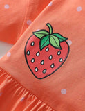 Strawberry Printed Dotted Dress