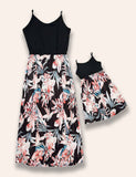 Leaves Printed Family Matching Dress