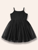 Solid Color Tulle Strap Dress