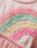 Rainbow Tulle Ruffled Dress