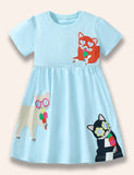 Ice Cream Cat Appliqué Dress