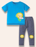 Sunflower Appliqué T-Shirt Set