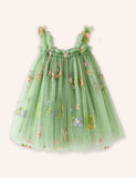 Flower Embroidery Tulle Dress