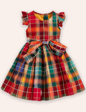 Festival Plaid Bowtie Dress