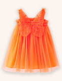 3D Solid Wings Tulle Dress