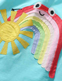 Cartoon Rainbow Appliqué Dress