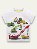 T-Shirt mit Cartoon-Auto-Aufdruck