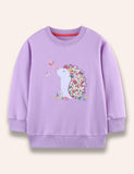 Sweatshirt mit Blumen-Igel-Applikation