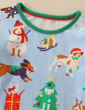 Christmas Animal Friend Printed Dress