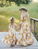 Flower Printed Family Matching Dress