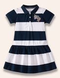 Rainbow Unicorn Embroidered Polo Dress