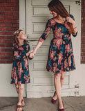 Flower Printed Family Matching Dress