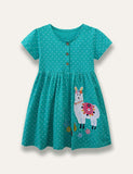 Animal Cartoon Embroidered Spot Dress - Mini Taylor