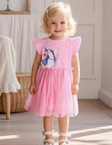 Unicorn Appliqué Tulle Ruffled Dress