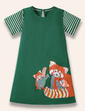 Red Panda Appliqué Dress