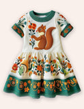 Fun Squirrel Appliqué Dress