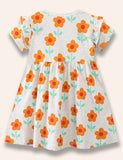 Flower Printed Ruffled Dress