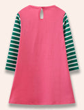 Christmas Friend Appliqe Colorblocked Dress