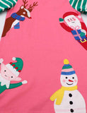 Christmas Friend Appliqe Colorblocked Dress