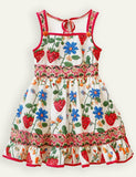 Strawberries Printed Lace Dress - Mini berni
