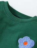 Flower Appliqué Sweatshirt Set