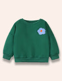 Flower Appliqué Sweatshirt Set