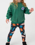 Flower Appliqué Sweatshirt Set