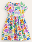 Cartoon Multi Animal Printed Dress