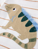 Cute Lizard Appliqué T-Shirt