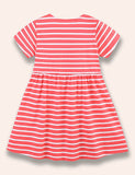 Penguin Appliqué Striped Dress