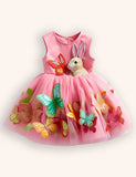 Butterfly Bunny Appliqué Tulle Dress