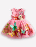 Butterfly Bunny Appliqué Tulle Dress