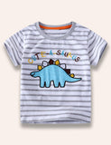 Cute Dinosaur Appliqué T-Shirt