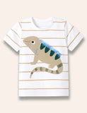 Cute Lizard Appliqué T-Shirt