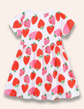 Valentine's Day Heart Strawberry Printed Dress