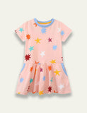 Cartoon Printed Star Dress