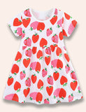 Valentine's Day Heart Strawberry Printed Dress