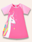 Rainbow Unicorn Printed Dress