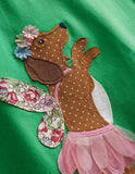 Cartoon Puppy Appliqué Dress